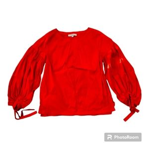 EUC Loft Red Blouse Size M